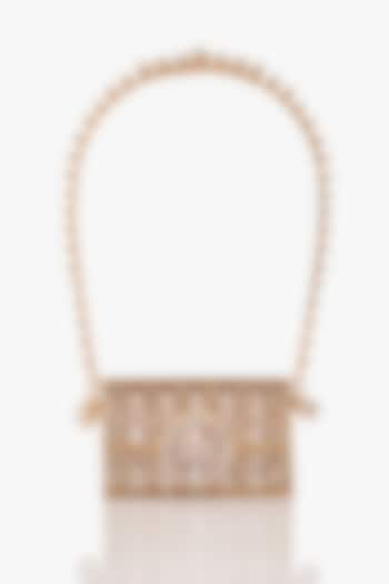 Champagne Gold Brass Pearl Bag by Outhouse at Pernia's Pop Up Shop