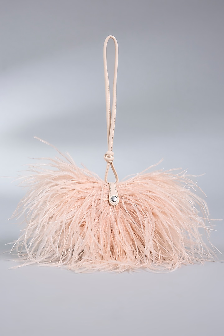 Pearl Pink Vegan Leather Feather Minivet Bag by Outhouse at Pernia's Pop Up Shop
