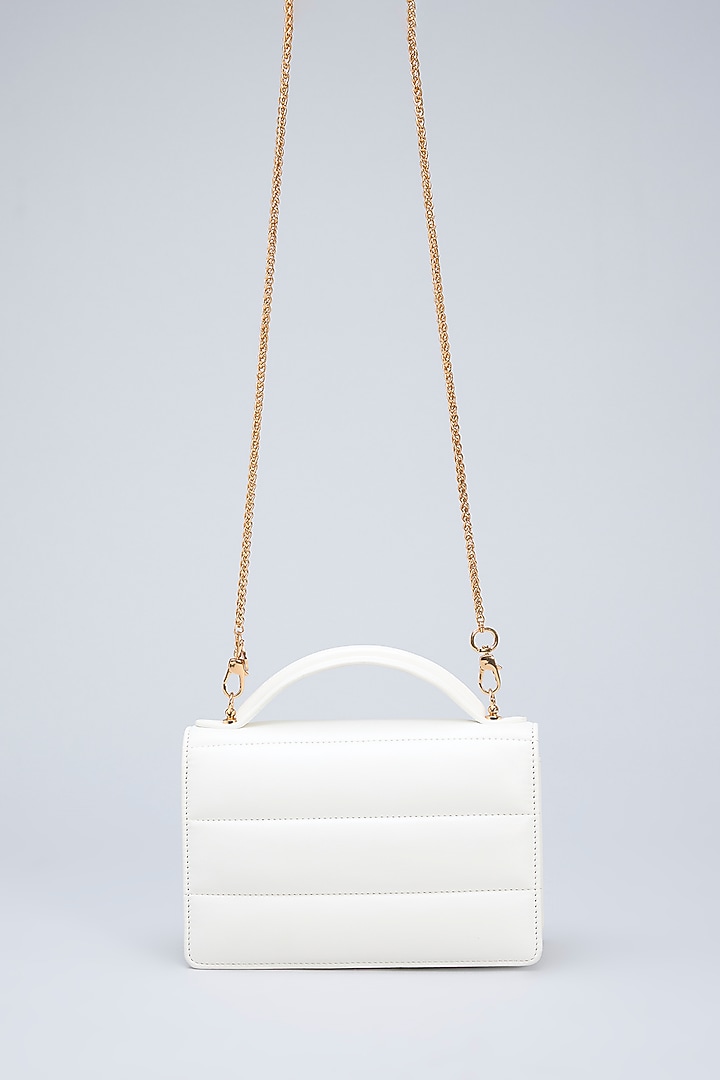 White Vegan Leather Handbag by Outhouse at Pernia's Pop Up Shop