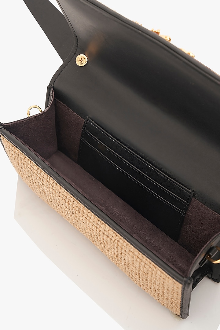 Gold Jute OH V Furby Monogram Bag by Outhouse at Pernia's Pop Up Shop