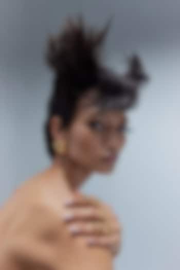 Gold Plated Shroom Motif Hoop Earrings by Outhouse at Pernia's Pop Up Shop