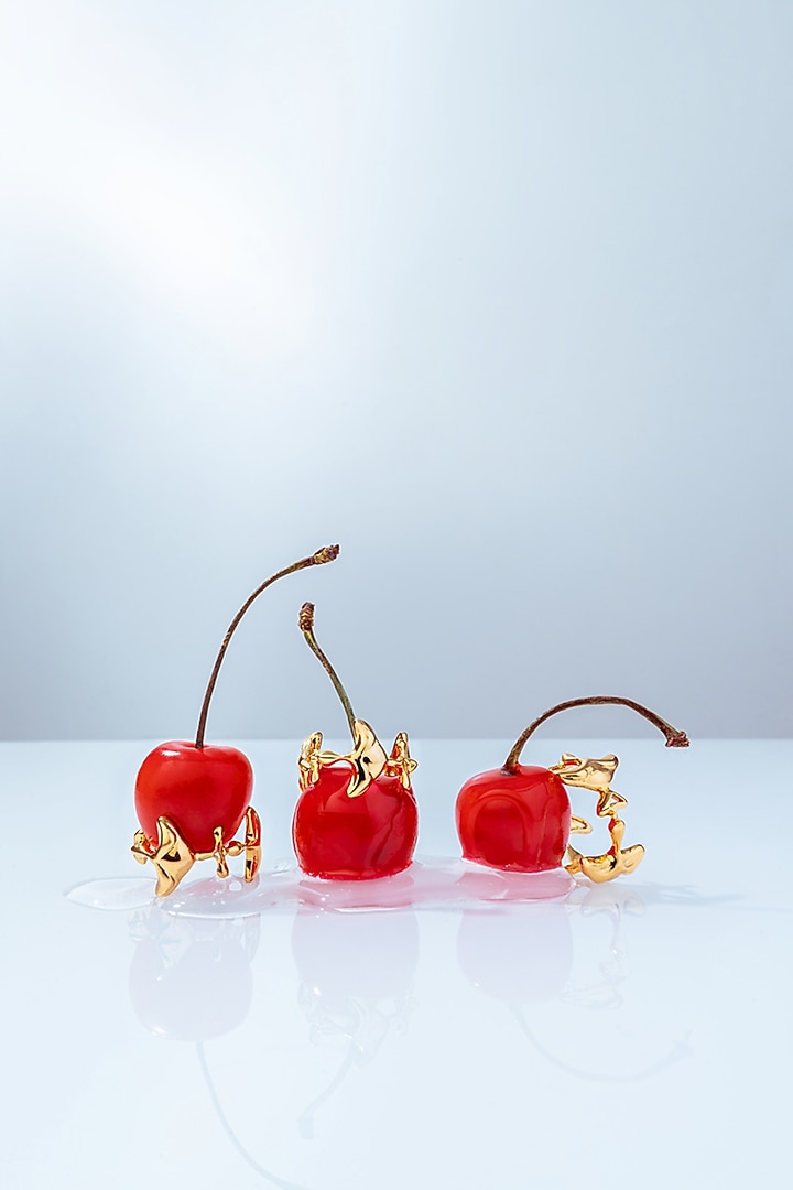 Gold Plated Shroom Motif Hoop Earrings by Outhouse at Pernia's Pop Up Shop
