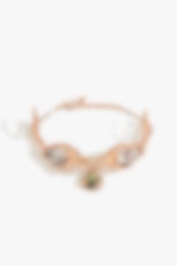 Rose Gold Plated Green Prehnite Stone Choker Necklace by Outhouse at Pernia's Pop Up Shop