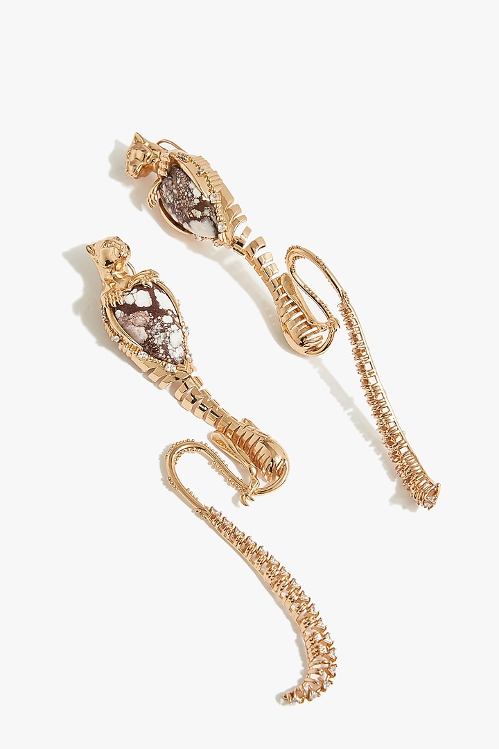 Rose Gold Plated Cubic Zirconia Statement Earrings by Outhouse at Pernia's Pop Up Shop