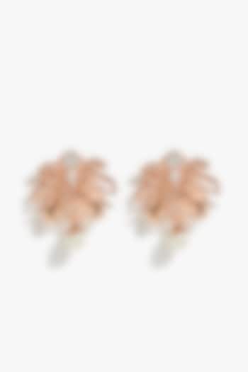 Rose Gold Plated Pearl & Cubic Zirconia Stud Earrings by Outhouse at Pernia's Pop Up Shop