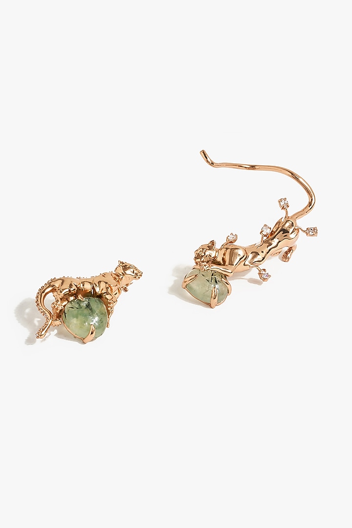 Rose Gold Plated Oval & Round-Shaped Cubic Zirconia Collar Pin by Outhouse at Pernia's Pop Up Shop