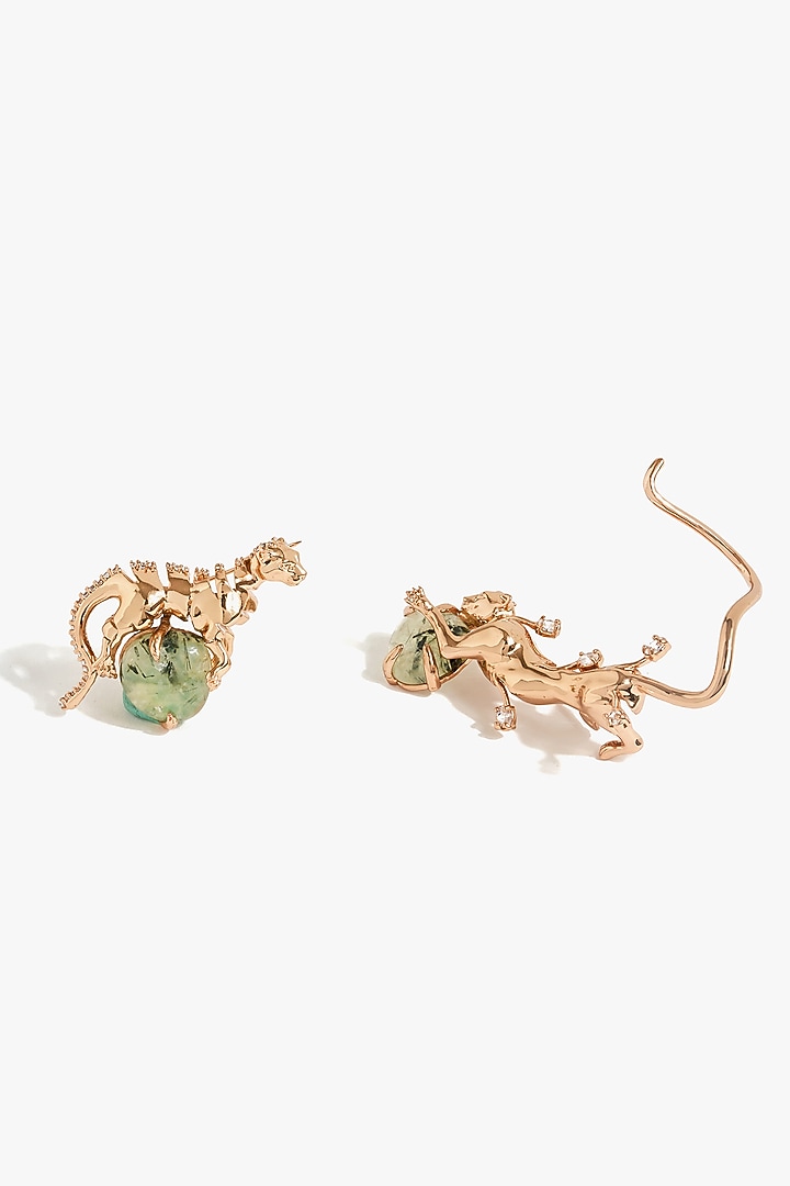 Rose Gold Plated Oval & Round-Shaped Cubic Zirconia Collar Pin by Outhouse at Pernia's Pop Up Shop