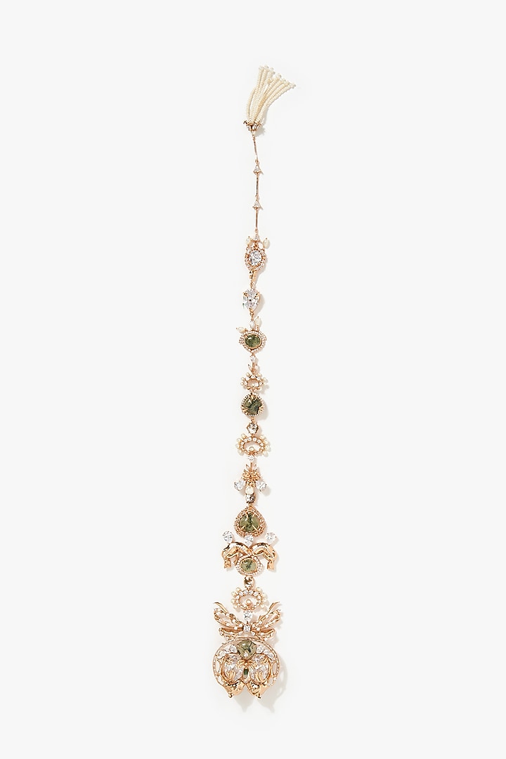 Rose Gold Plated Cubic Zirconia & Pearl Handcrafted Hair Accessory by Outhouse at Pernia's Pop Up Shop
