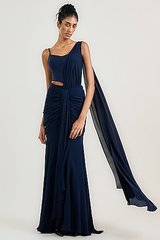 Navy Cotton Corset by OTT by Tarun Tahiliani