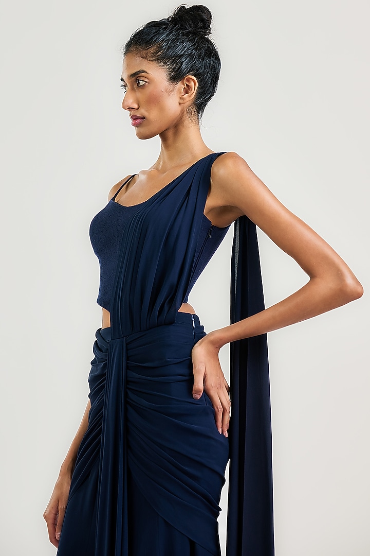 Navy Cotton Corset by OTT by Tarun Tahiliani at Pernia's Pop Up Shop