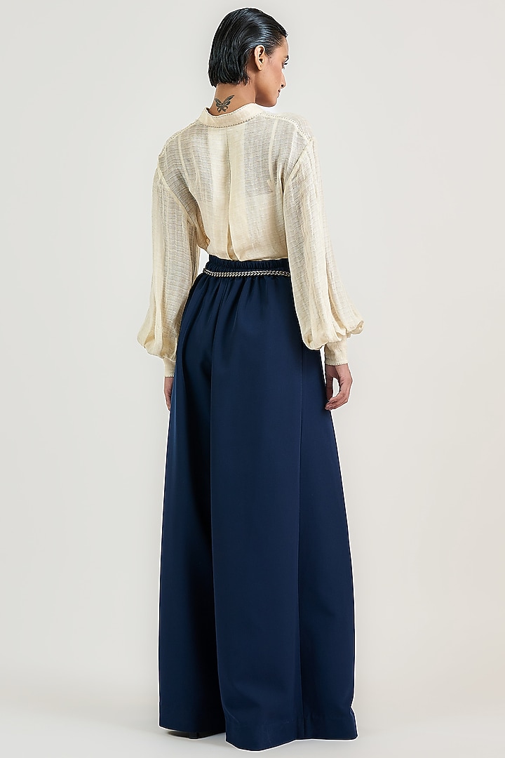 Ivory Cotton Voile Shirt by OTT by Tarun Tahiliani at Pernia's Pop Up Shop