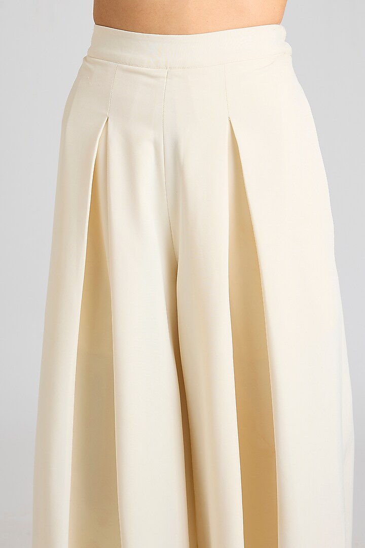 Ivory Crepe Pants by OTT by Tarun Tahiliani at Pernia's Pop Up Shop