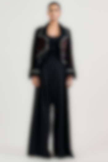 Multi-Colored Velvet Paisley Printed Jacket by OTT by Tarun Tahiliani at Pernia's Pop Up Shop