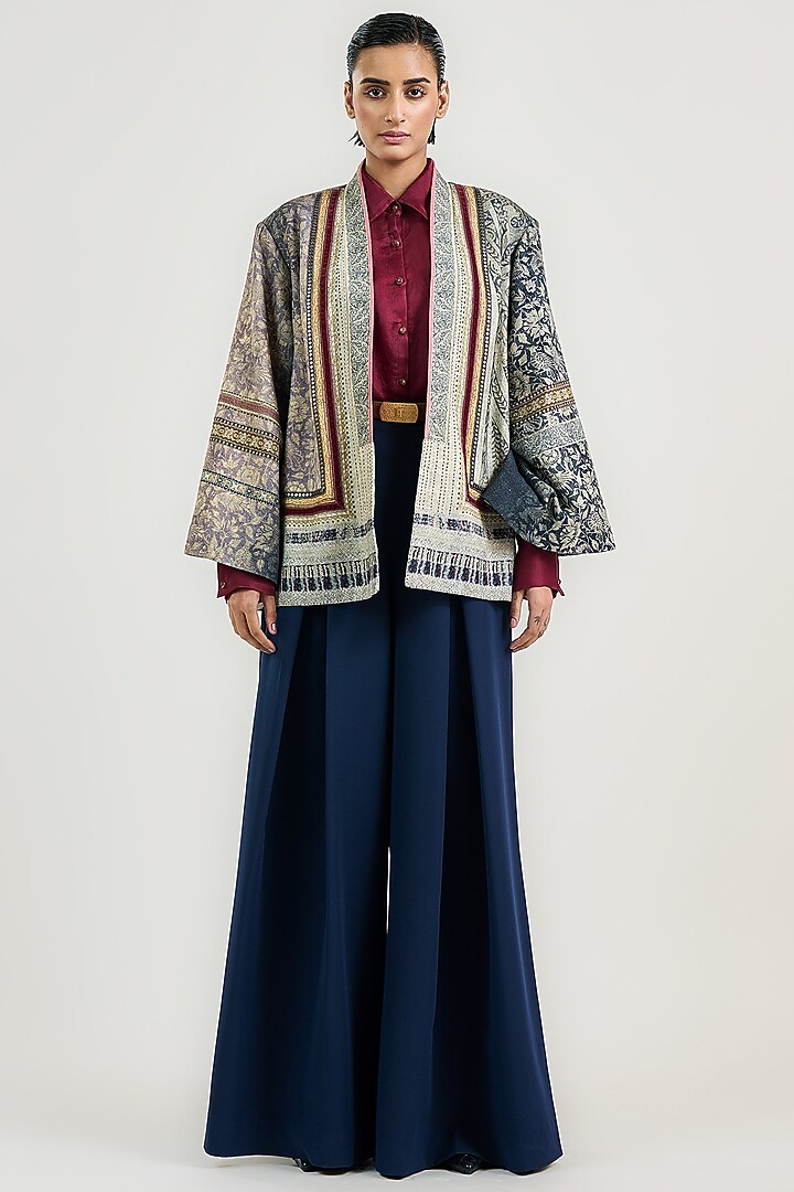 Multi-Colored Cotton Jamawar Printed Overlay by OTT by Tarun Tahiliani at Pernia's Pop Up Shop