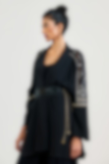 Black Silk Crepe Wrap by OTT by Tarun Tahiliani at Pernia's Pop Up Shop