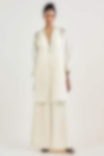 Ivory Satin Organza Top by OTT by Tarun Tahiliani at Pernia's Pop Up Shop