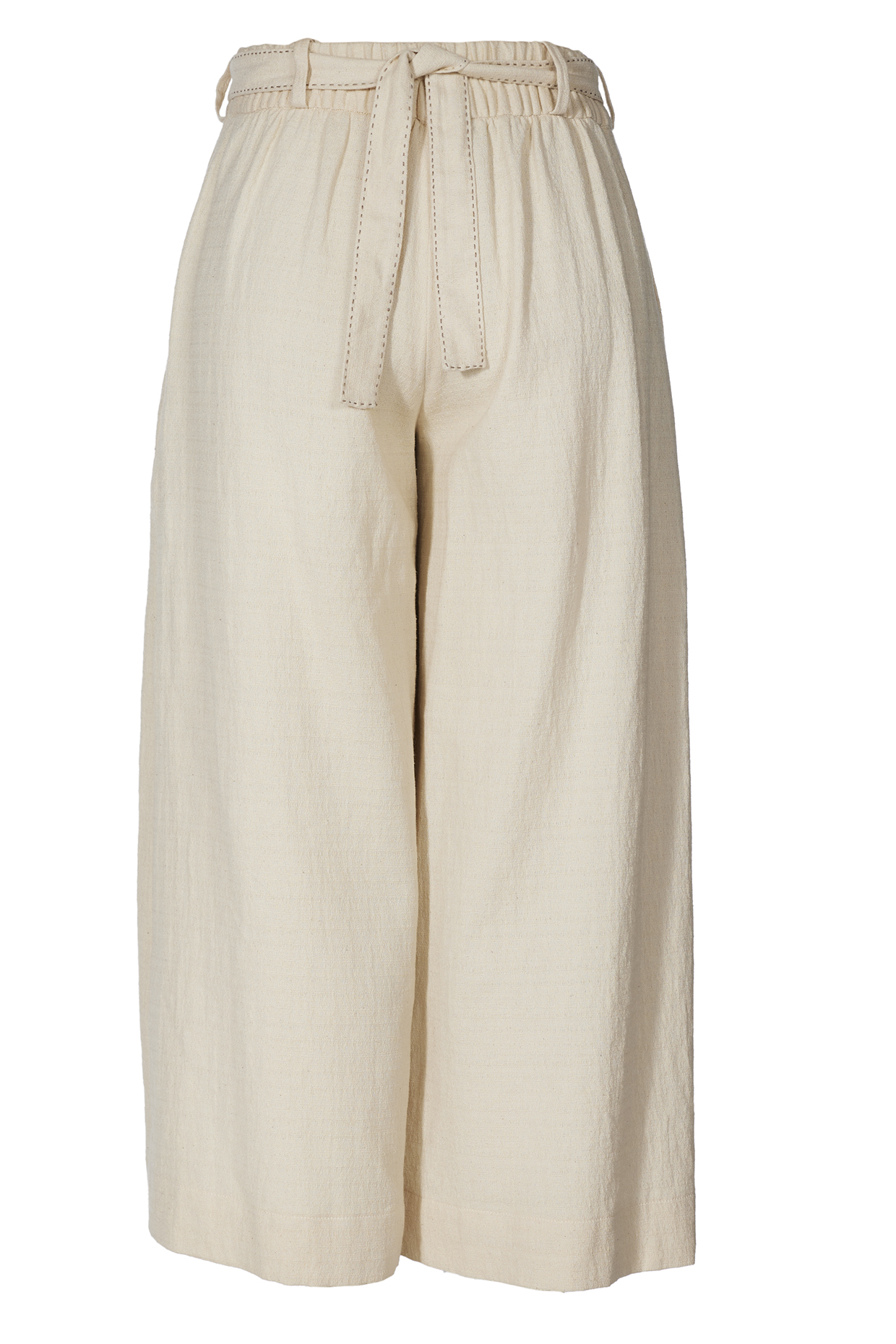 Ivory Cotton Pleated Culotte Pants by OTT by Tarun Tahiliani at Pernia's Pop Up Shop