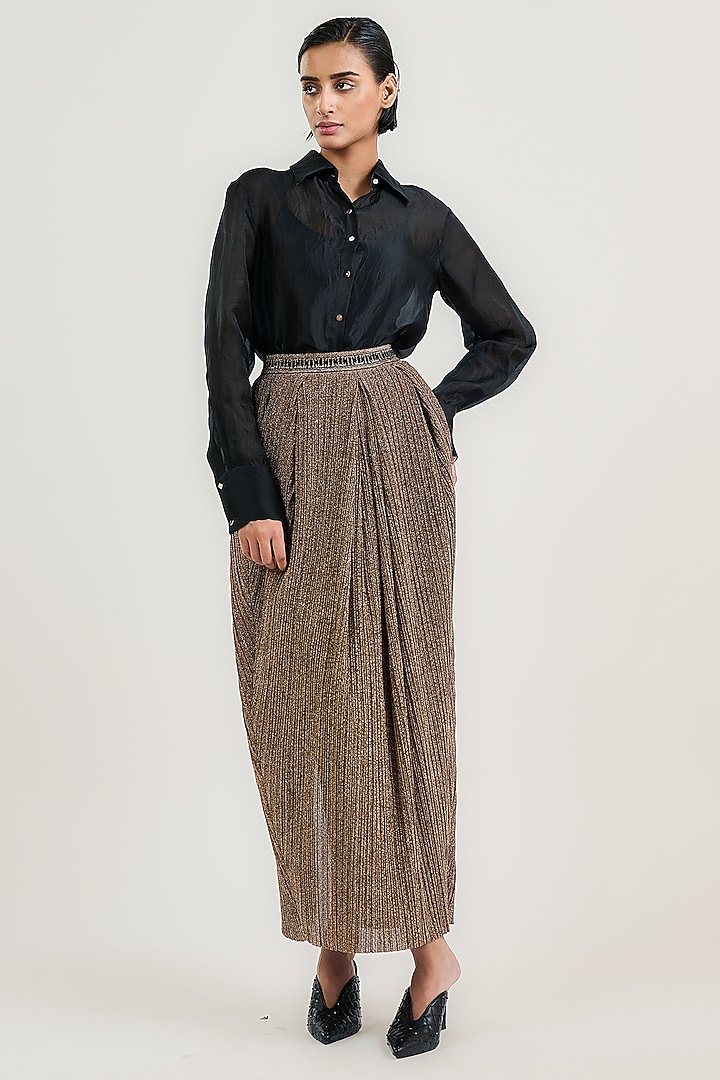 Black Sheer Silk Organza Shirt by OTT by Tarun Tahiliani at Pernia's Pop Up Shop