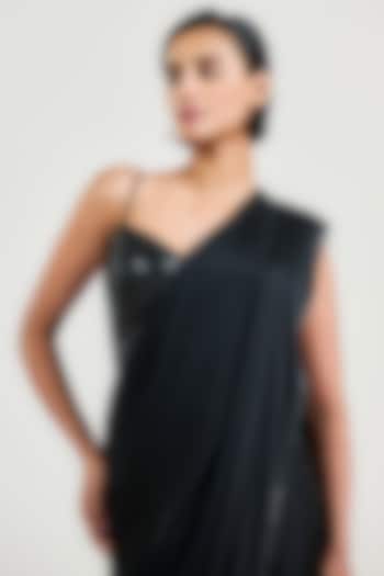 Black Cotton Satin Sequin & Bead Embroidered Corset by OTT by Tarun Tahiliani at Pernia's Pop Up Shop