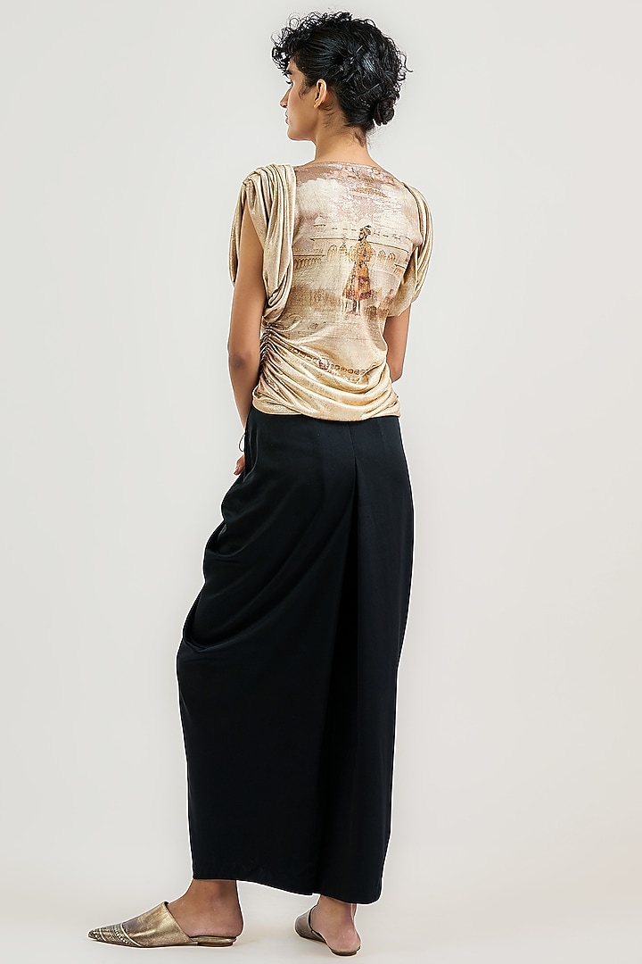 Gold Metallic Jersey T-Shirt by OTT by Tarun Tahiliani at Pernia's Pop Up Shop