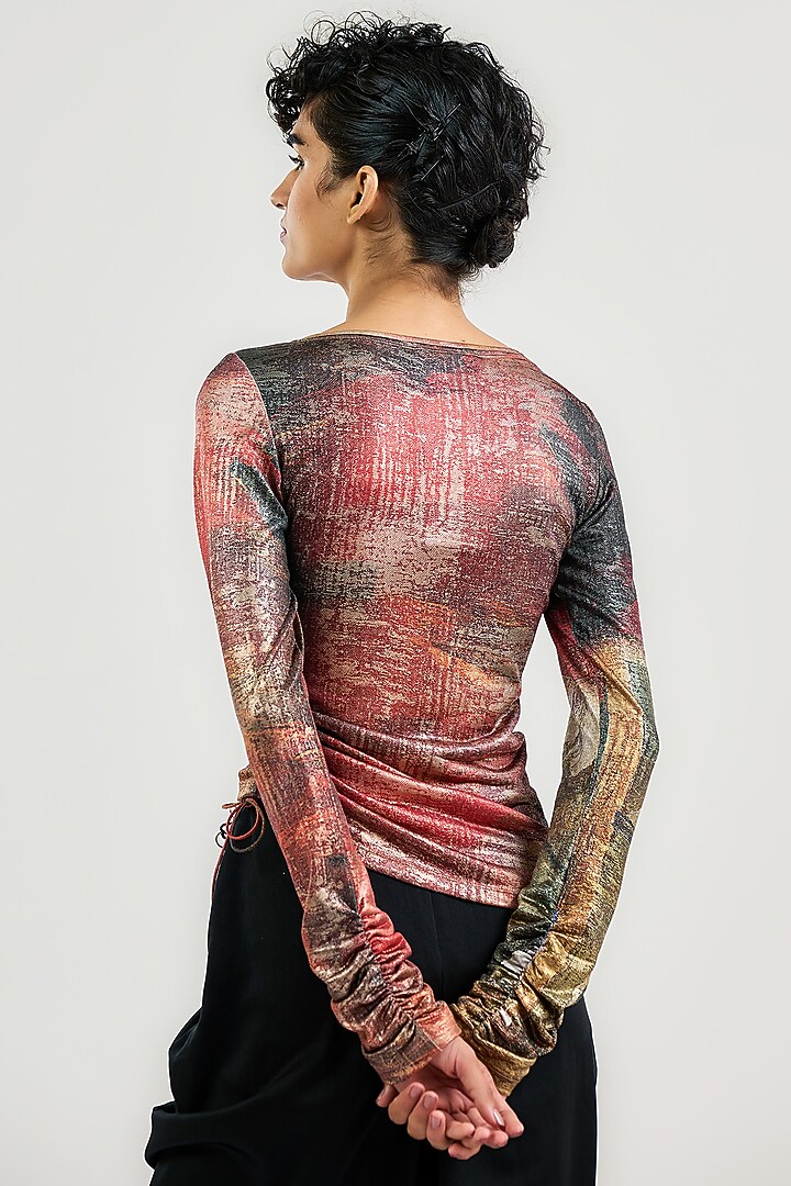 Multi-Colored Metallic Jersey Crystal Embellished T-Shirt by OTT by Tarun Tahiliani at Pernia's Pop Up Shop