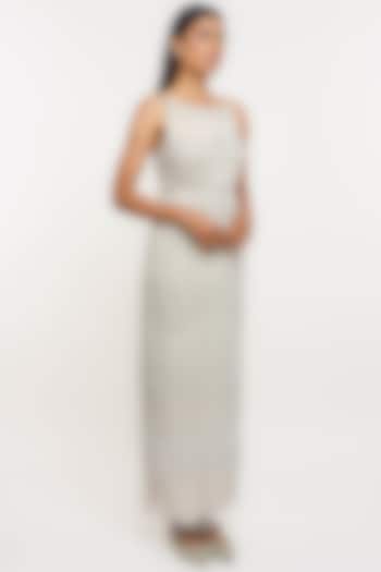 Ivory Polyester Pearl & Crystal Embroidered Maxi Cocktail Dress by OTT by Tarun Tahiliani at Pernia's Pop Up Shop