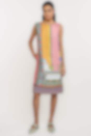 Multi-Colored Linen Archival Printed A-Line Vacation Dress by OTT by Tarun Tahiliani at Pernia's Pop Up Shop