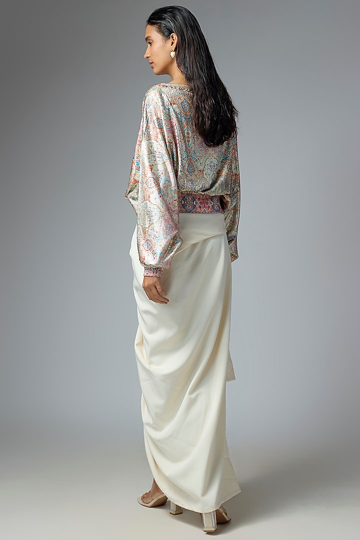Ivory Crepe Skirt by OTT by Tarun Tahiliani at Pernia's Pop Up Shop