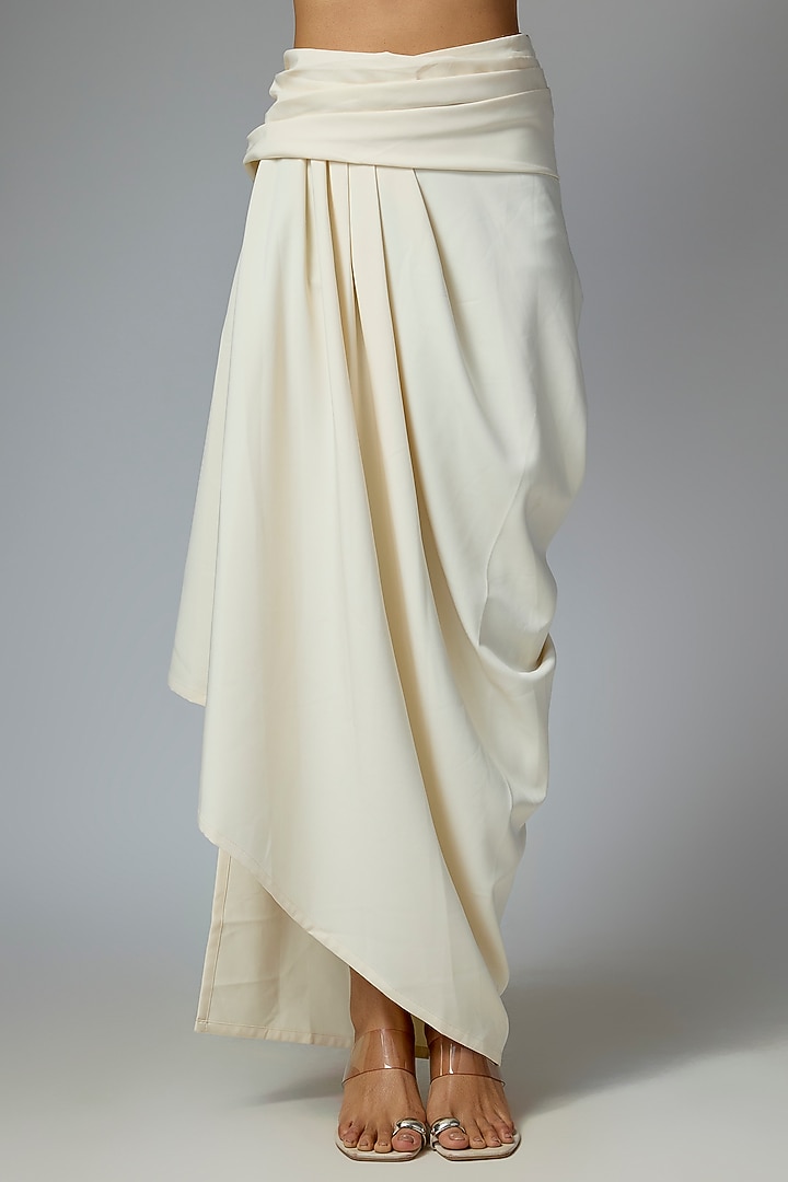 Ivory Crepe Skirt by OTT by Tarun Tahiliani at Pernia's Pop Up Shop