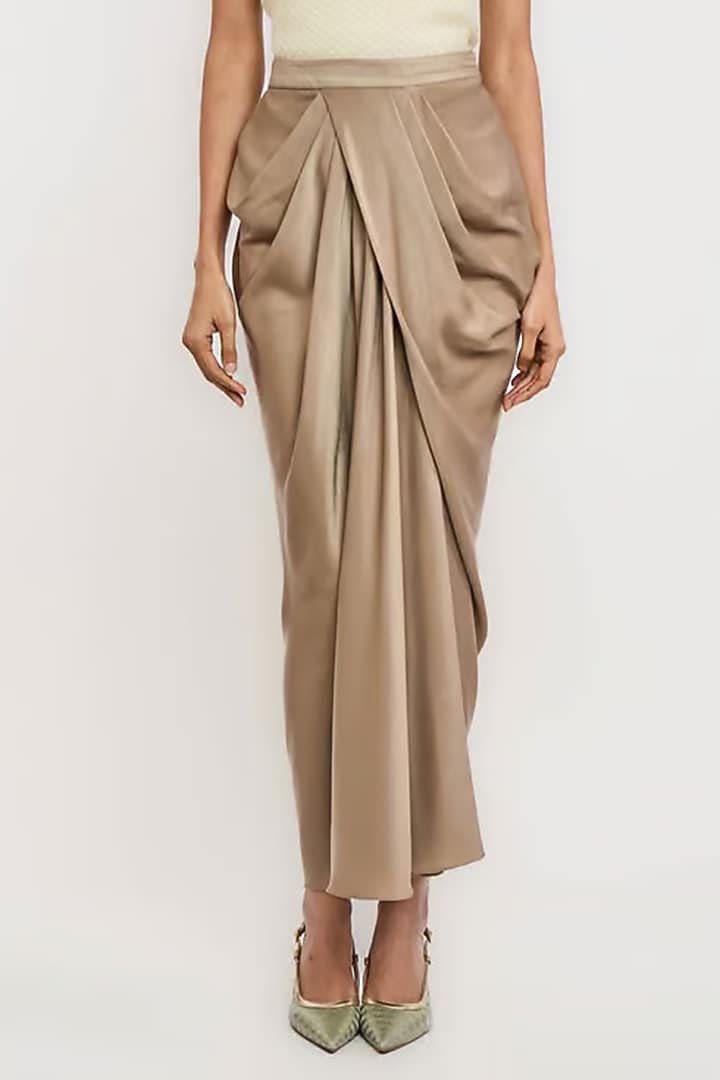 Olive Polyester Skirt by OTT by Tarun Tahiliani at Pernia's Pop Up Shop
