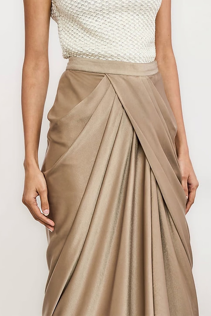 Olive Polyester Skirt by OTT by Tarun Tahiliani at Pernia's Pop Up Shop