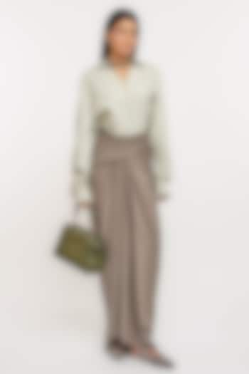 Mouse Viscose & Spandex Draped Skirt by OTT by Tarun Tahiliani at Pernia's Pop Up Shop