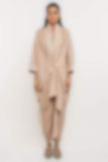 Olive Green Linen Hand Embroidered Tunic by OTT by Tarun Tahiliani at Pernia's Pop Up Shop