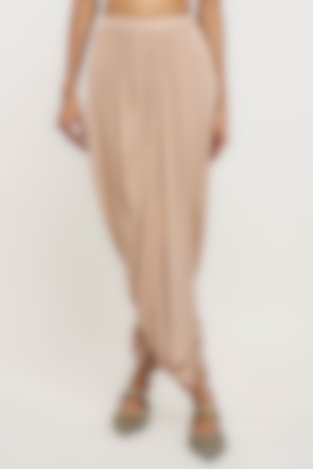 Beige Silk Georgette Draped Dhoti Trousers by OTT by Tarun Tahiliani at Pernia's Pop Up Shop