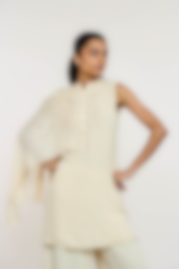 Ivory Silk Georgette Hand Embroidered Tunic by OTT by Tarun Tahiliani at Pernia's Pop Up Shop