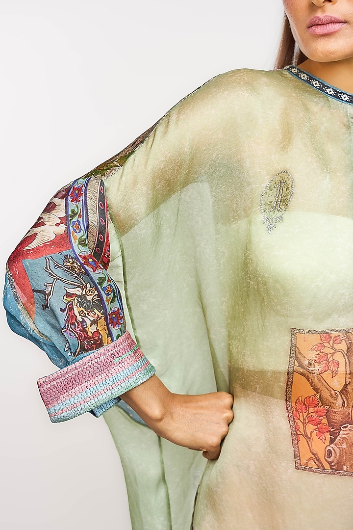 Multi-Colored Satin Organza Archival Printed Tunic by OTT by Tarun Tahiliani at Pernia's Pop Up Shop