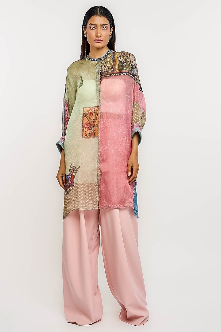 Multi-Colored Satin Organza Archival Printed Tunic by OTT by Tarun Tahiliani at Pernia's Pop Up Shop