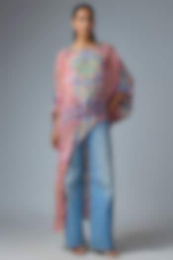 Pink Georgette Mosaic Printed Top by OTT by Tarun Tahiliani at Pernia's Pop Up Shop