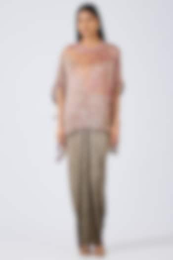 Grey Ombre Crinkle Jersey Pleated Skirt by OTT by Tarun Tahiliani at Pernia's Pop Up Shop