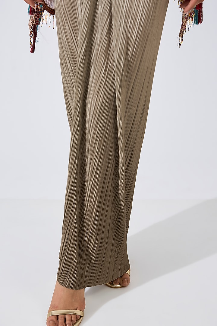 Grey Ombre Crinkle Jersey Pleated Skirt by OTT by Tarun Tahiliani at Pernia's Pop Up Shop