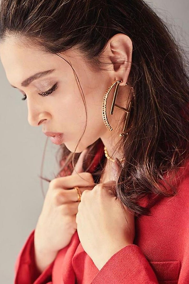 Gold Plated Handcrafted Hoop Earrings by Outhouse at Pernia's Pop Up Shop