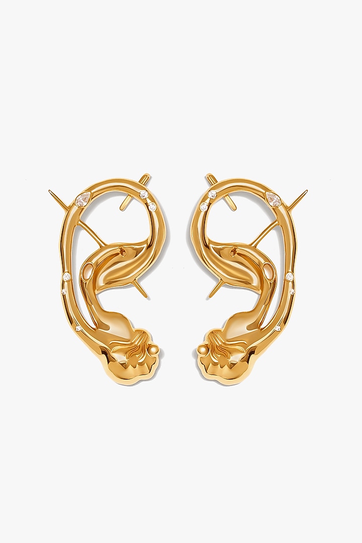 Gold Plated Brass Moulded Earcuffs by Outhouse at Pernia's Pop Up Shop