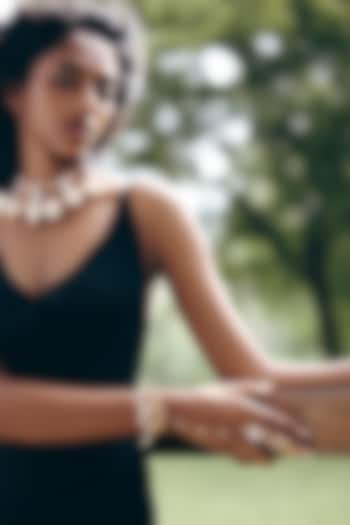 Rose Gold Plated Swarovski Pearl & Cubic Zirconia Hand Harness by Outhouse at Pernia's Pop Up Shop