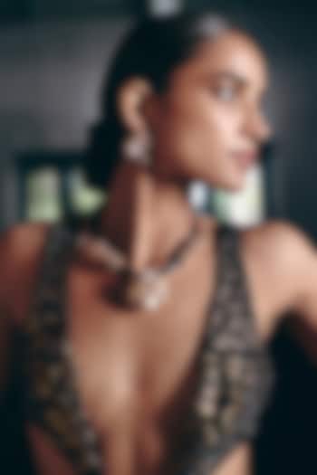 Rose Gold Plated Pearl & Crystal Stud Earrings by Outhouse at Pernia's Pop Up Shop