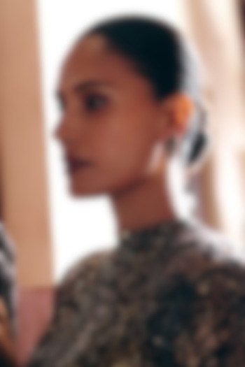 Rose Gold Plated Cabochon Stone & Cubic Zirconia Stud Earrings by Outhouse at Pernia's Pop Up Shop