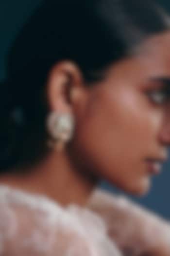 Rose Gold Plated Cubic Zirconia & Dalmatian Stone Stud Earrings by Outhouse at Pernia's Pop Up Shop