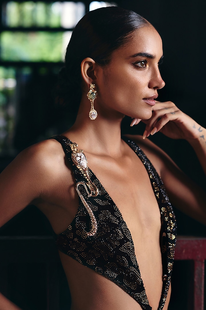 Rose Gold Plated Cubic Zirconia Brooch by Outhouse at Pernia's Pop Up Shop