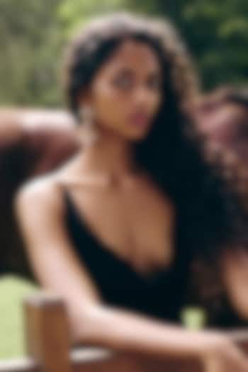 Rose Gold Plated Baroque Pearl & Cubic Zirconia Jhumka Earrings by Outhouse at Pernia's Pop Up Shop