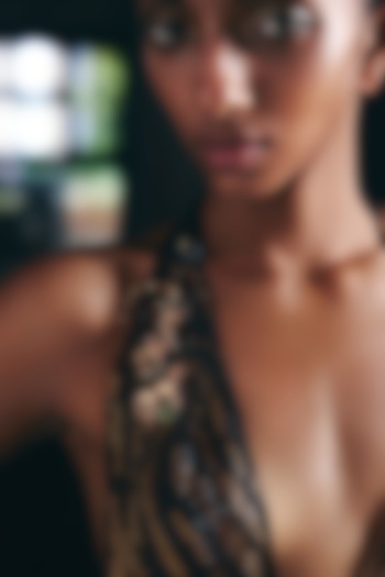 Rose Gold Plated Oval & Round-Shaped Cubic Zirconia Collar Pin by Outhouse at Pernia's Pop Up Shop