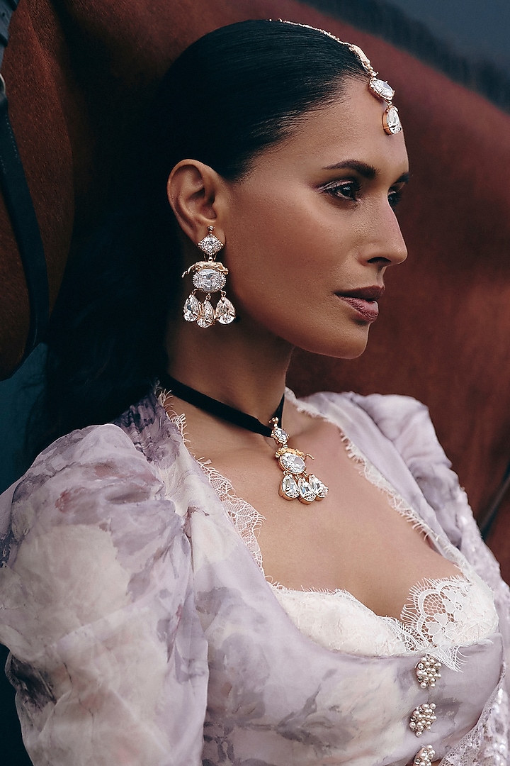 Rose Gold Plated Swarovski Crystal Choker Necklace by Outhouse at Pernia's Pop Up Shop